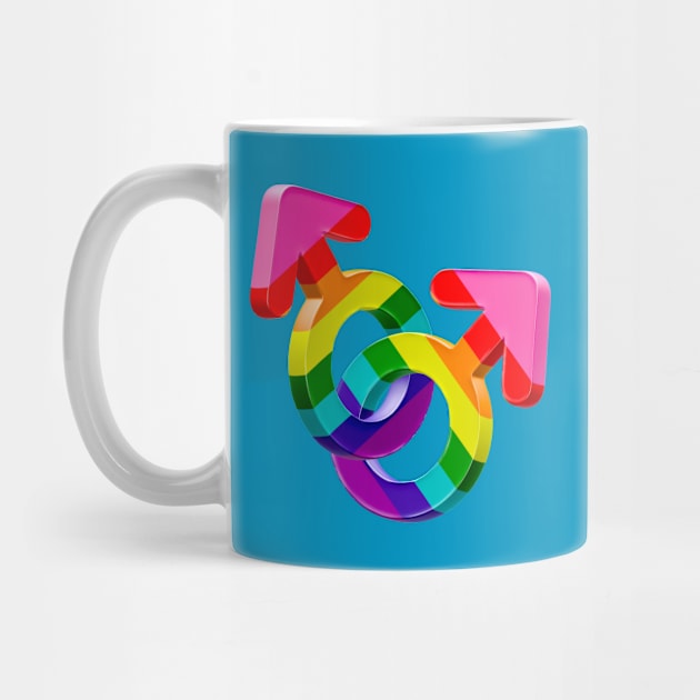 Gay couple symbol Heart in rainbow colors flag of LGBTQ Pride by Visualisworld